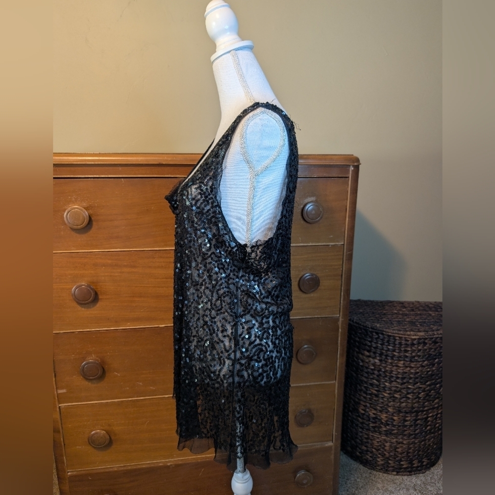 Sheer Black Lace Sequin Plus Lingerie - Picture 5 of 10